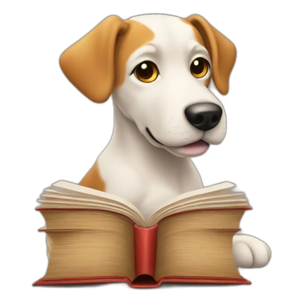 Dog in the reading Books sticker