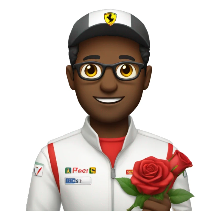 Ferrari driver with rose in hand sticker