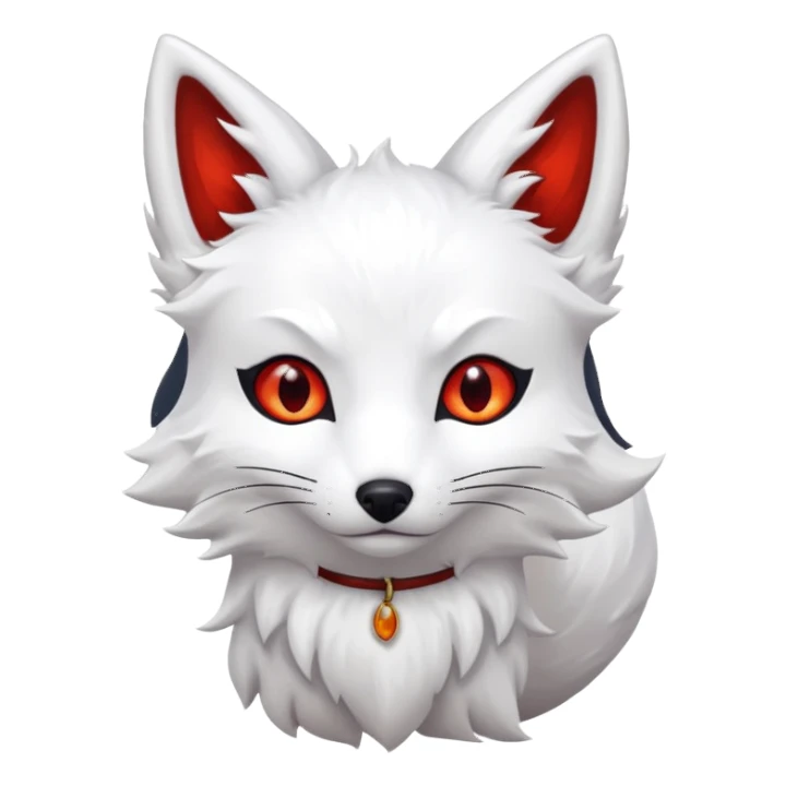 white kitsune with red eyes sticker