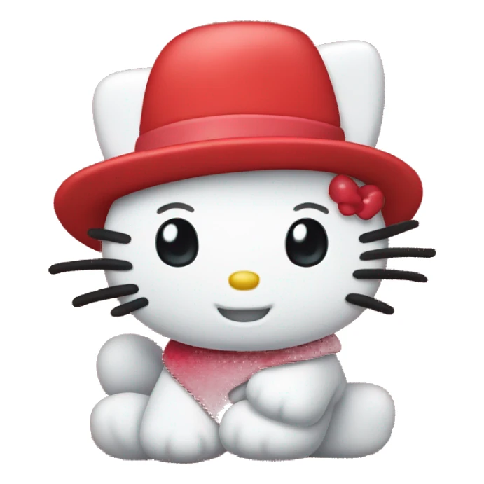 Hello kitty wearing a red hat sticker