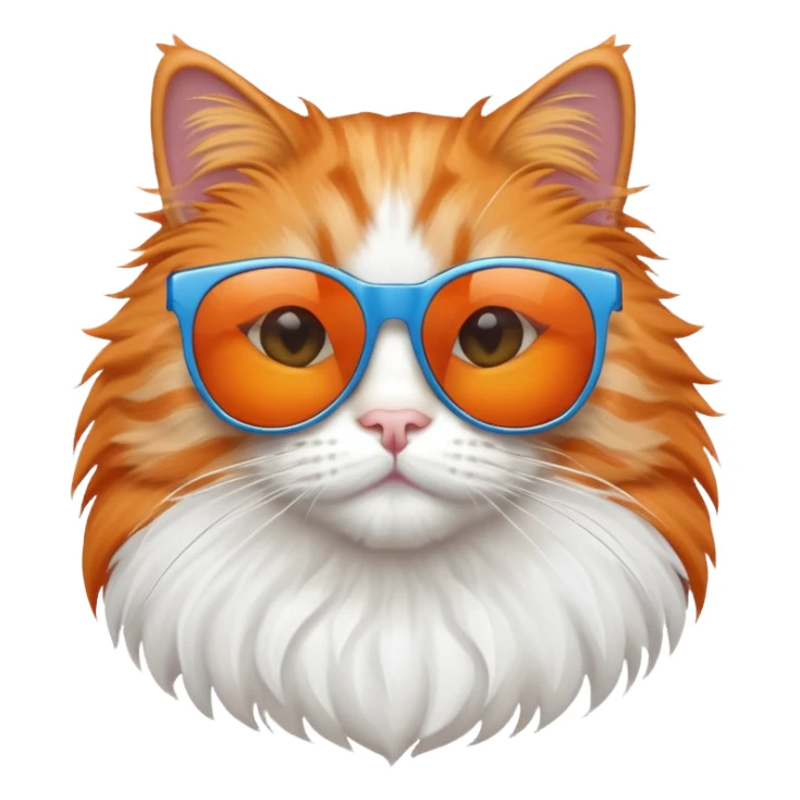 Ginger cat wearing blue sunglasses sticker