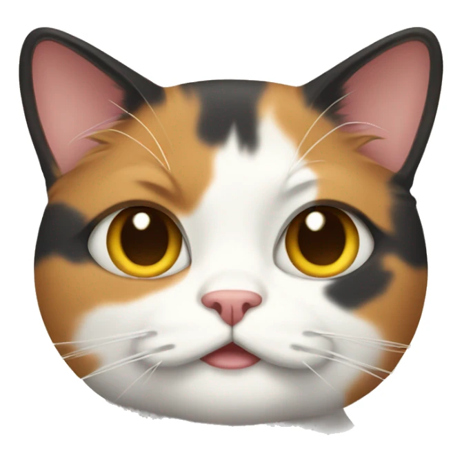 Calico cat with fat face sticker