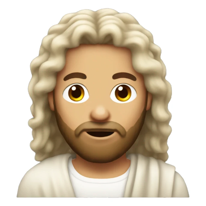 Jesus wool hair sticker