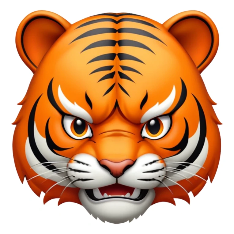angry frustrated tiger face for Twitch emote sticker