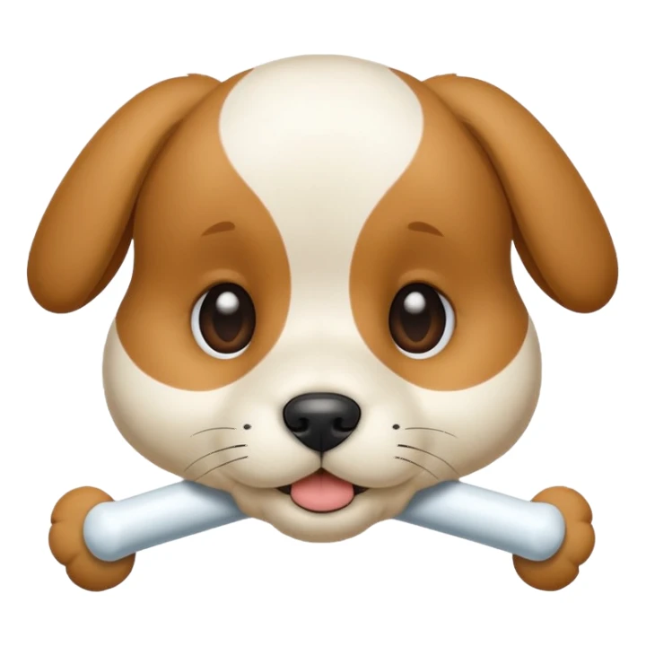 puppy face with white bone  sticker