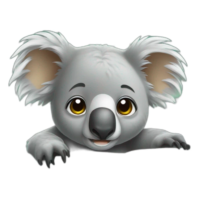 Koala waking up of bed sticker