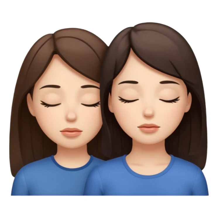 two brunetts breathing like doing yoga or meditating sticker