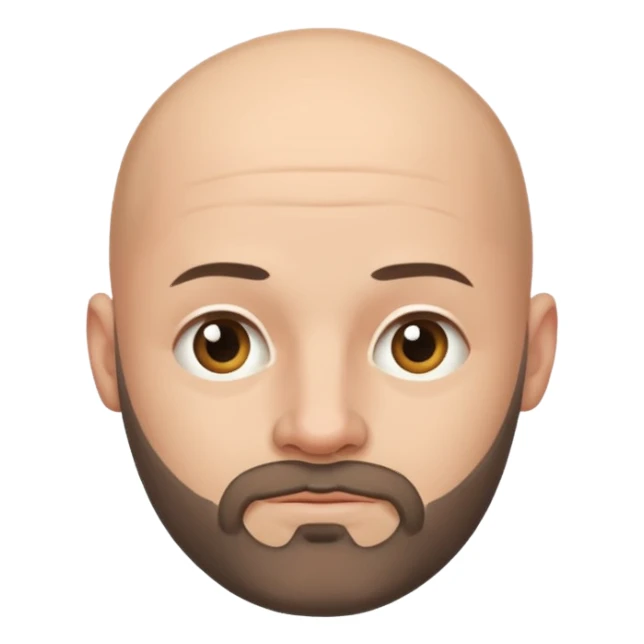 Bald with semi bearded face sticker