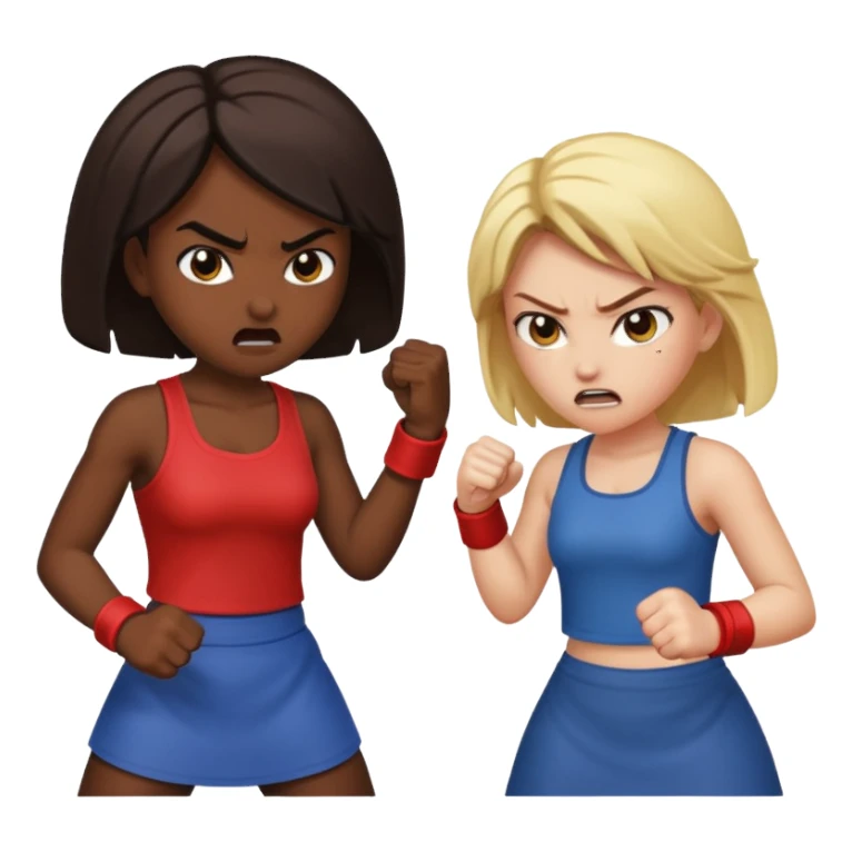 Two girls hitting each other sticker