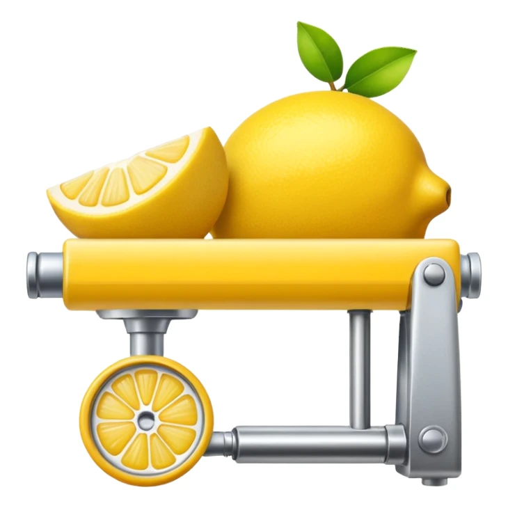 mac os icon fruit mechanical squeezer, lemon yellow bright crisp sticker