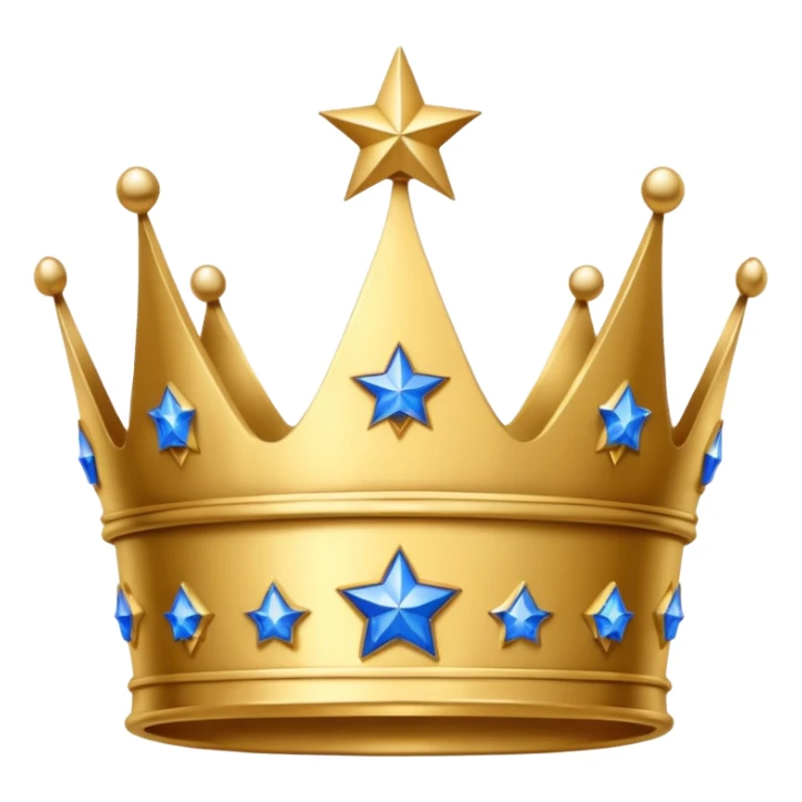 Crown with two blue stars sticker