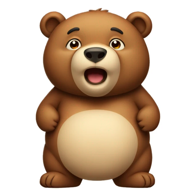 chubby bear with a belly sticker