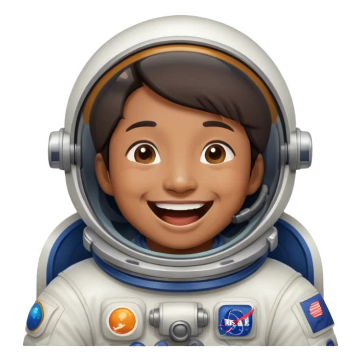 Laugh out loud Asian astronaut  sticker
