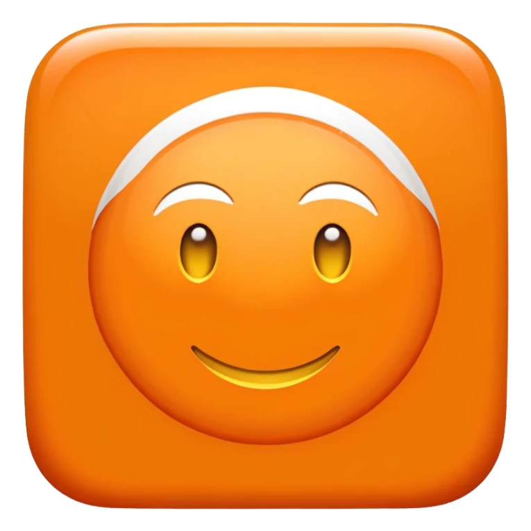 OK text in an orange square with a white border sticker