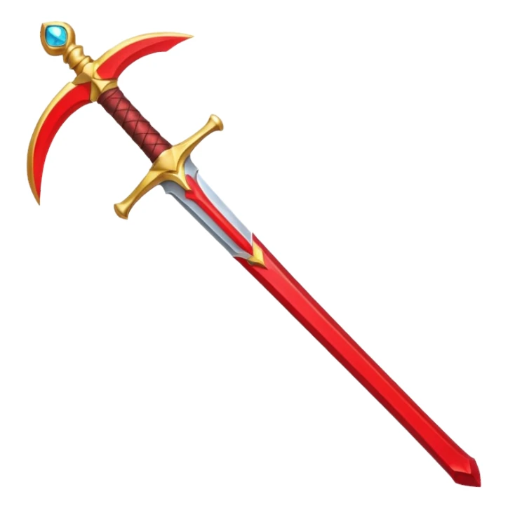golden sword with red stone, simple sticker