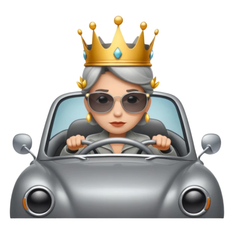 Ant queen driving a grey car sticker