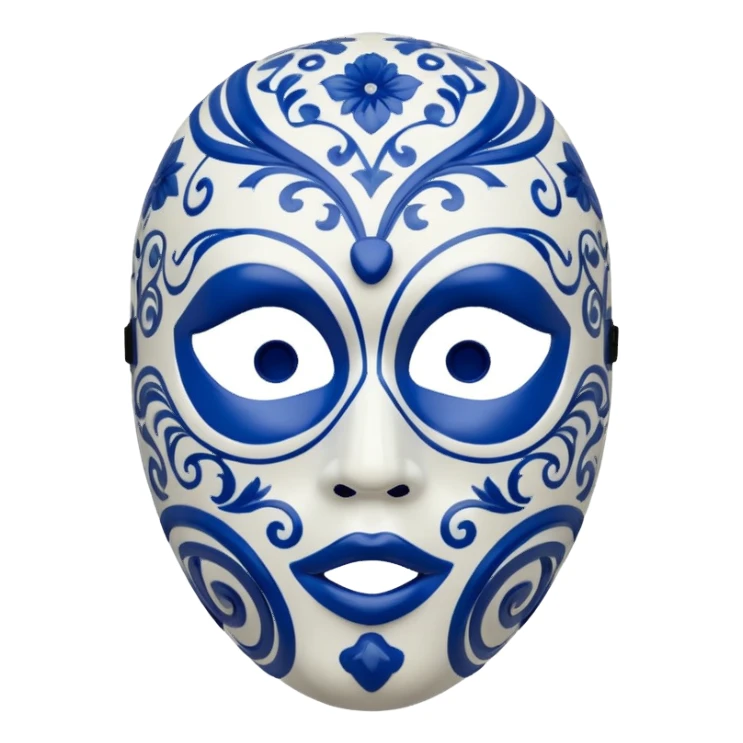 full face mask blue and white  sticker