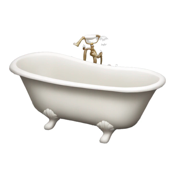 Porcelain bathtub with bubbles in it sticker