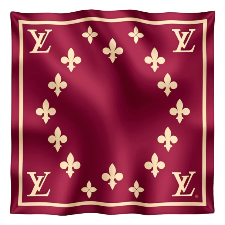 Burgundy Louis Vuitton scarf sticker