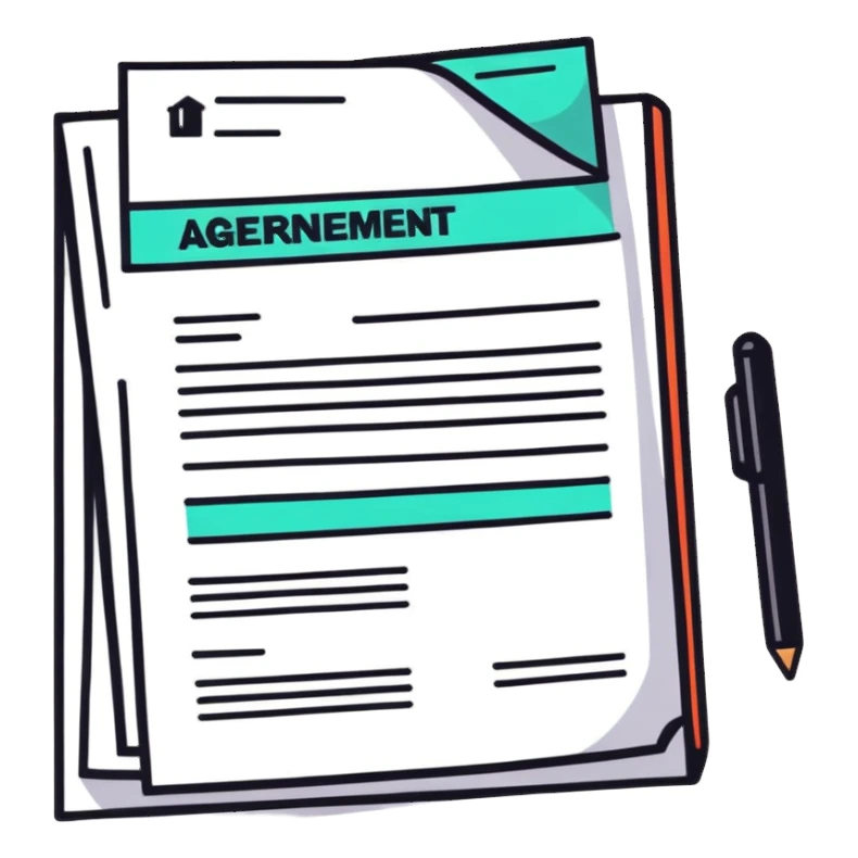 business agreement document sticker