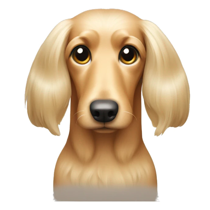 cream longhair teckel sticker