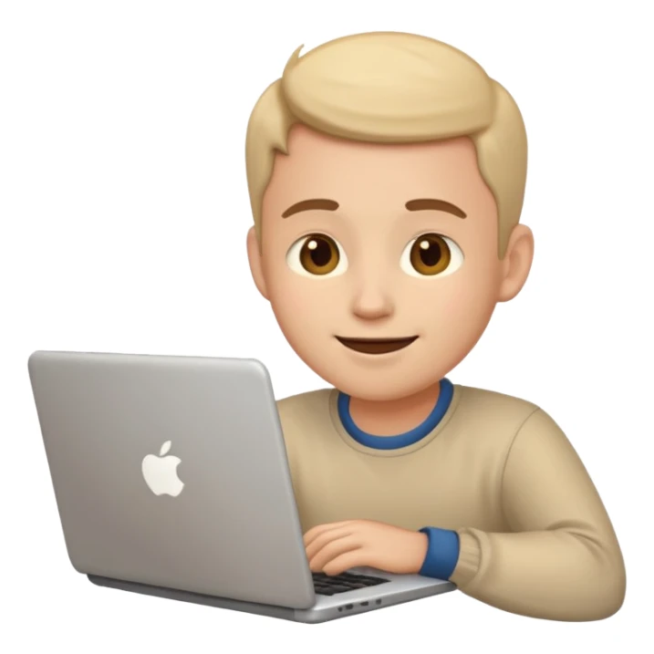 programmer emoji with laptop, daydreaming sticker