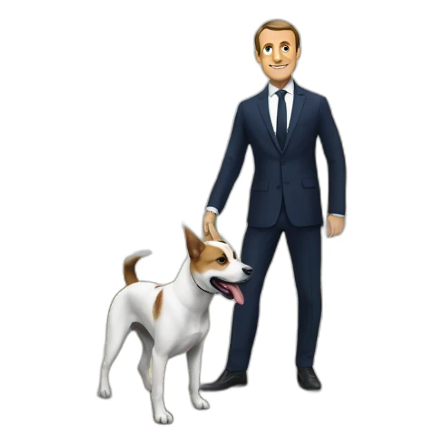 Macron sur chien sticker