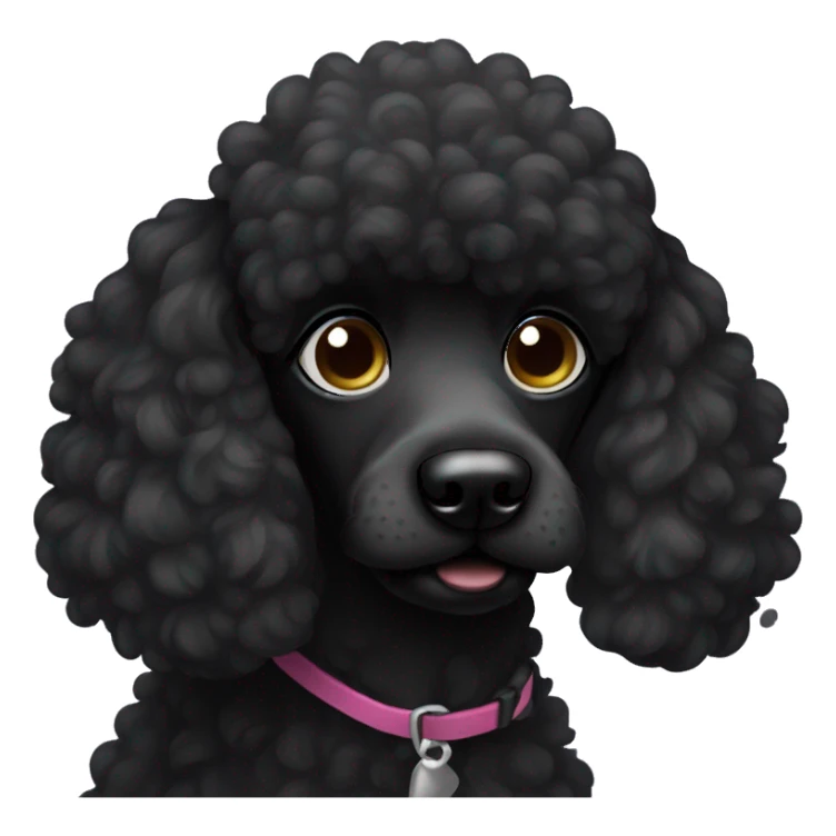Black poodle dog with a sad expression  sticker