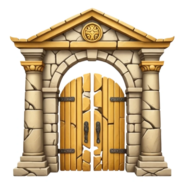 Cracked Temple Gate sticker