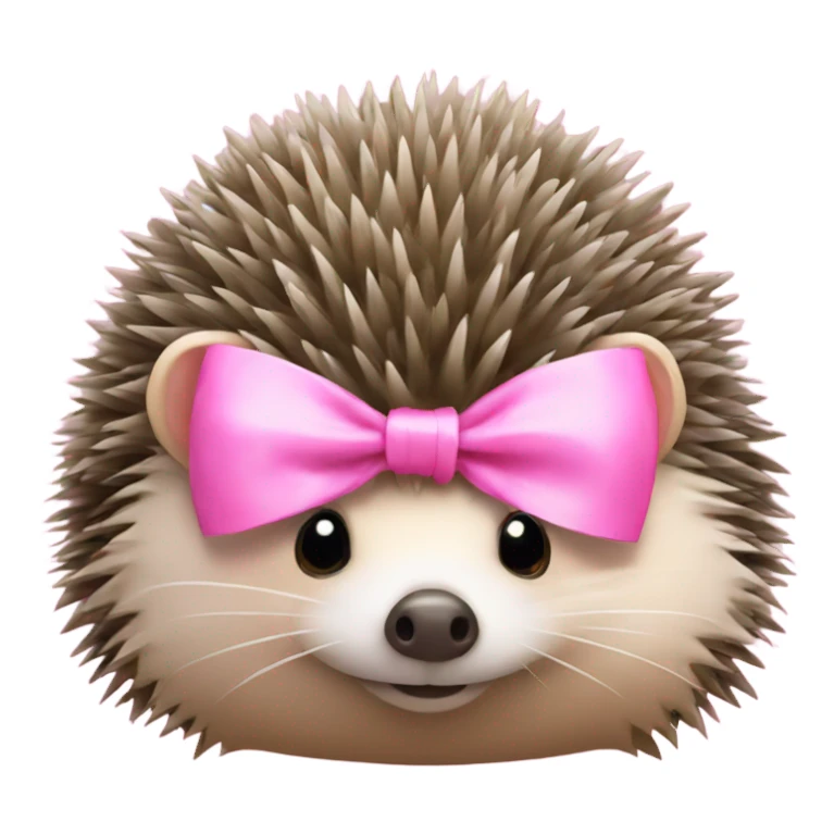 hedgehog with a pink bow sticker