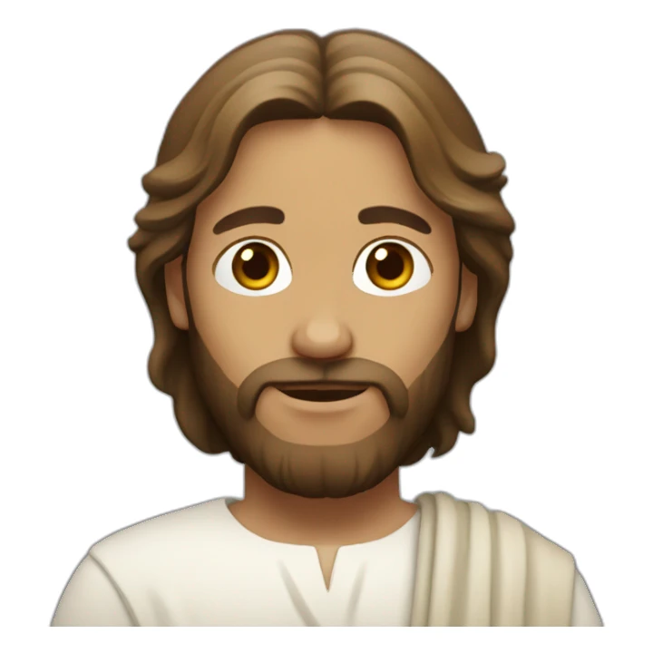 Jesus with short hairs sticker