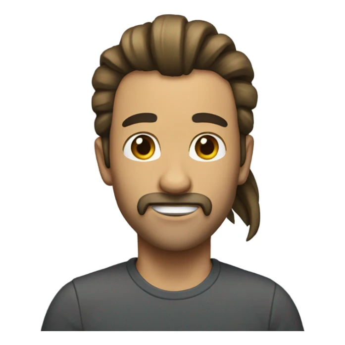 a man with a tall ponytail sticker