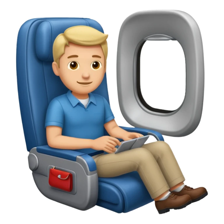 man passanger in plane seat sticker