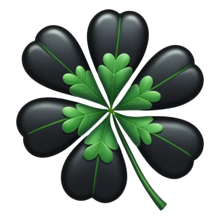 Black 5 leaf clover sticker