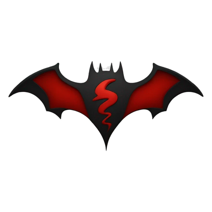 Batmans hearth with red and black colour sticker