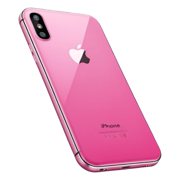  pink  pink iPhone lying flat, sleek modern design, soft reflections, realistic style, minimal background, isolated on transparent background sticker