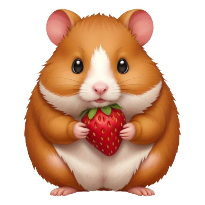 hamster eating strawberries sticker