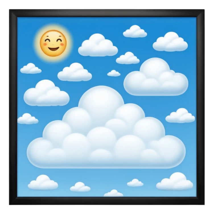 background with a happy blue sky with a few white clouds sticker