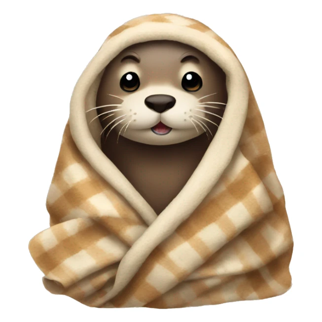 otter in blanket sticker
