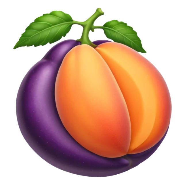 Peach sit on eggplant sticker