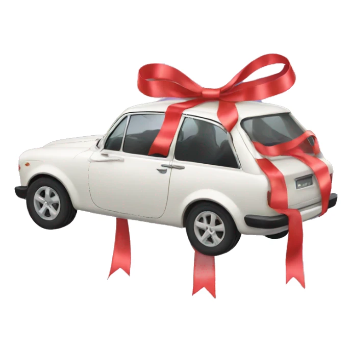 Car with ribbons sticker