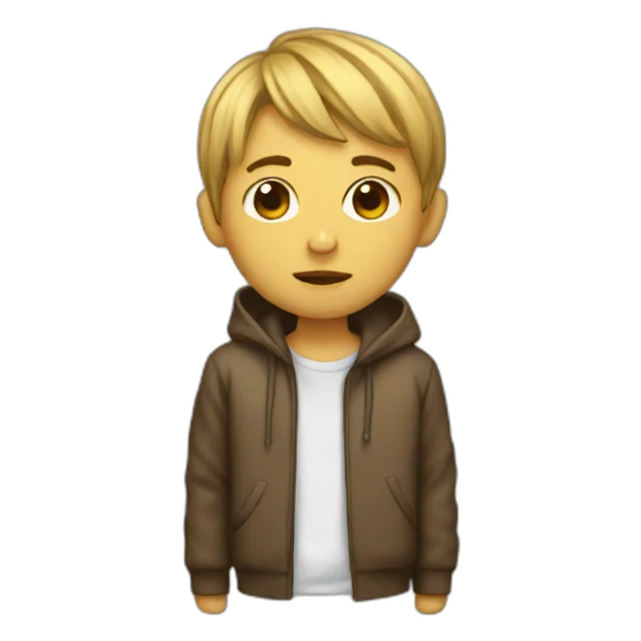 A boy wearing drip sticker