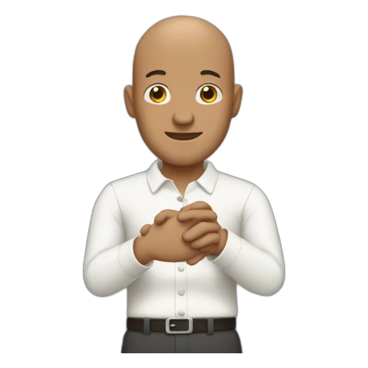 A bald man combining his two hands  sticker