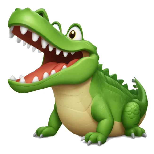 crocodile with happy face sticker