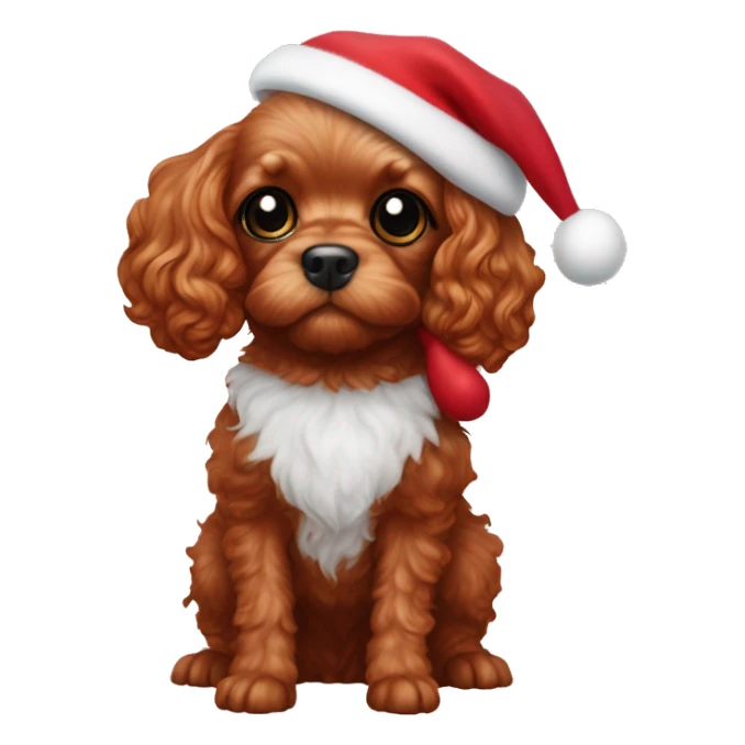 ruby red toy cavoodle dressed up as rudolph    sticker