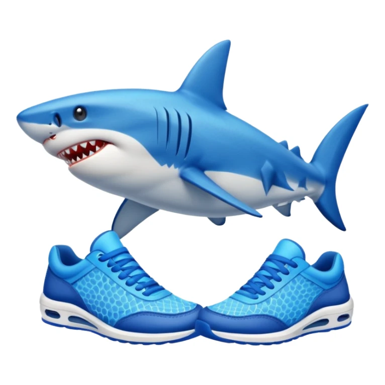 Shark with blue sneakers sticker