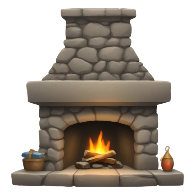 Cozy stone fireplace sticker