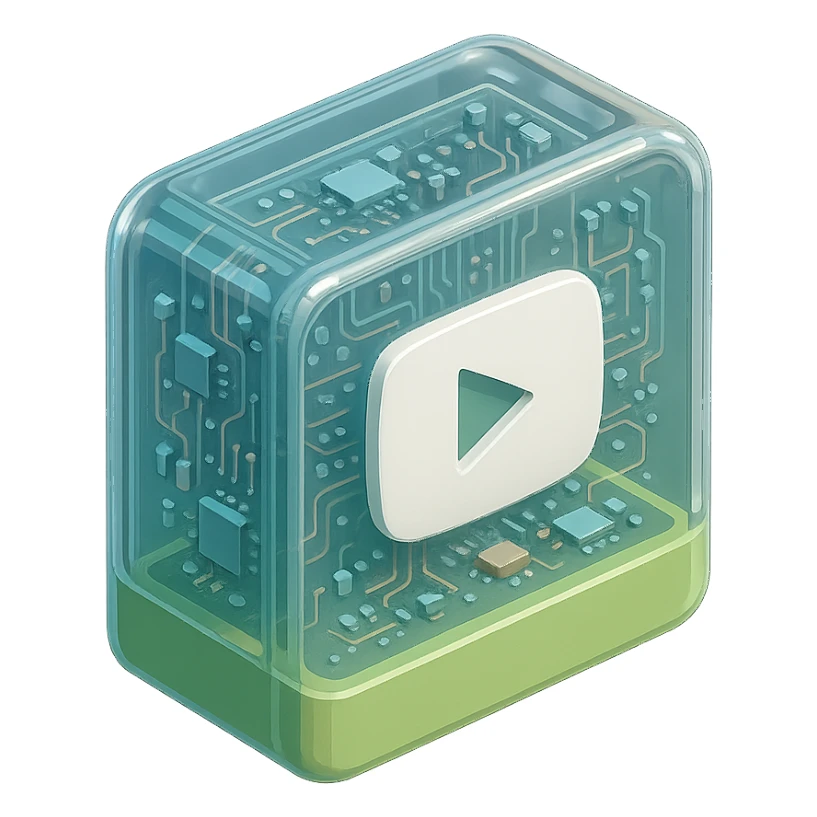 white YouTube play button inside a garden box sticker
