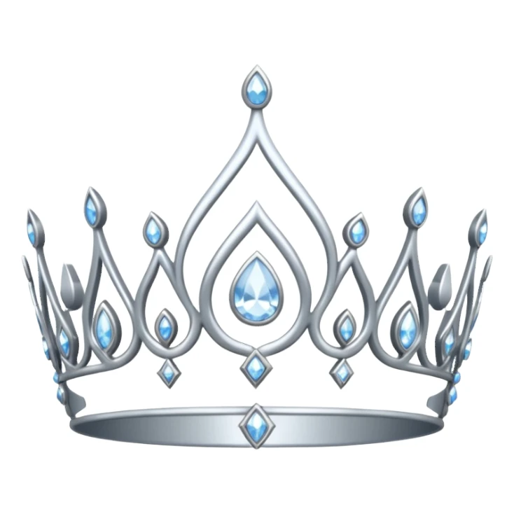 iced silver tiara with diamonds sticker