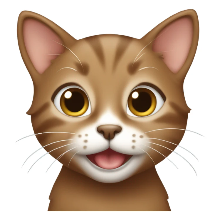 brownt happy realistic kitten sticker
